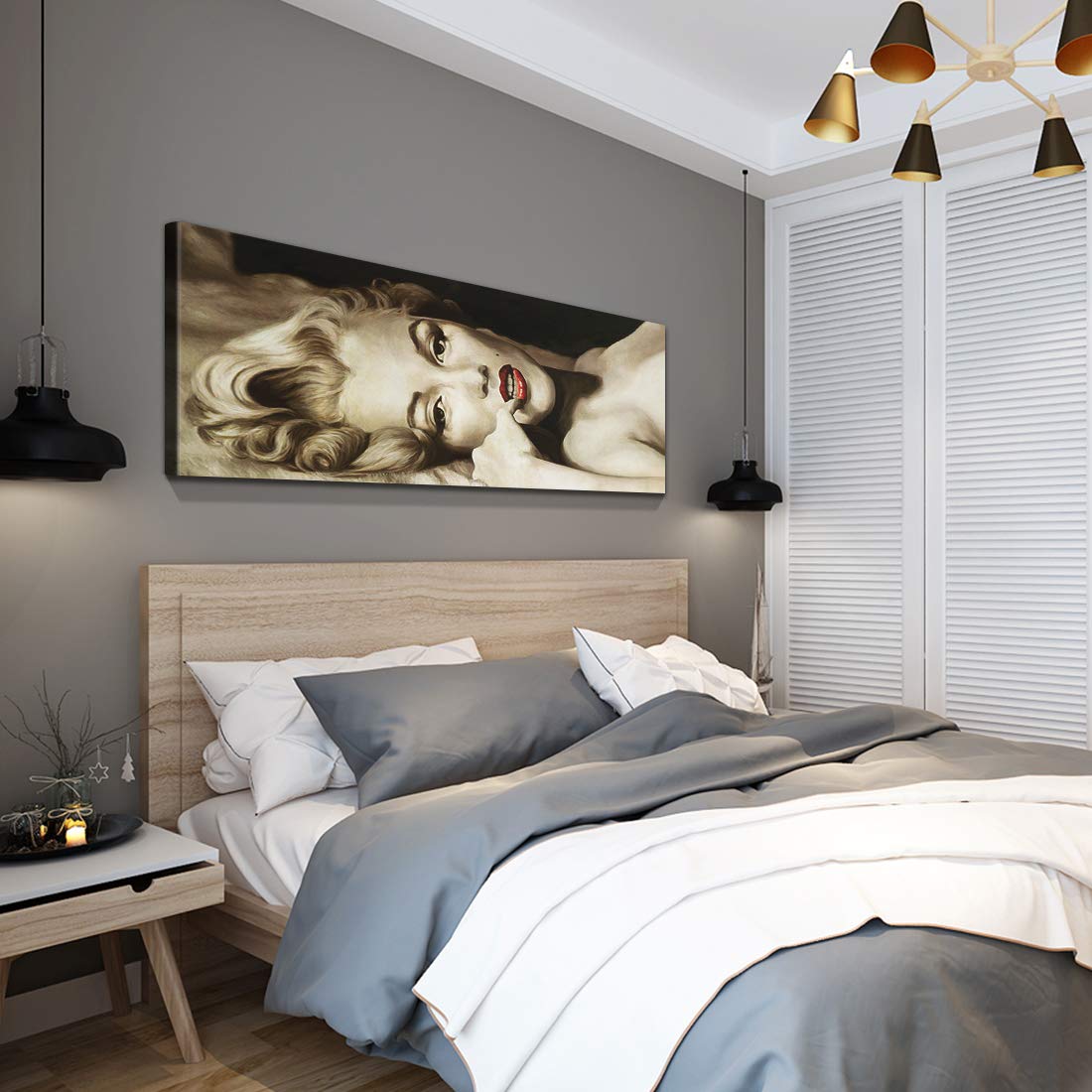 Denozer - Marilyn Monroe Framed Pictures Sexy Blond Girl Paintings American Movies Actress Artwork Prints On Canvas Wall Art Liv