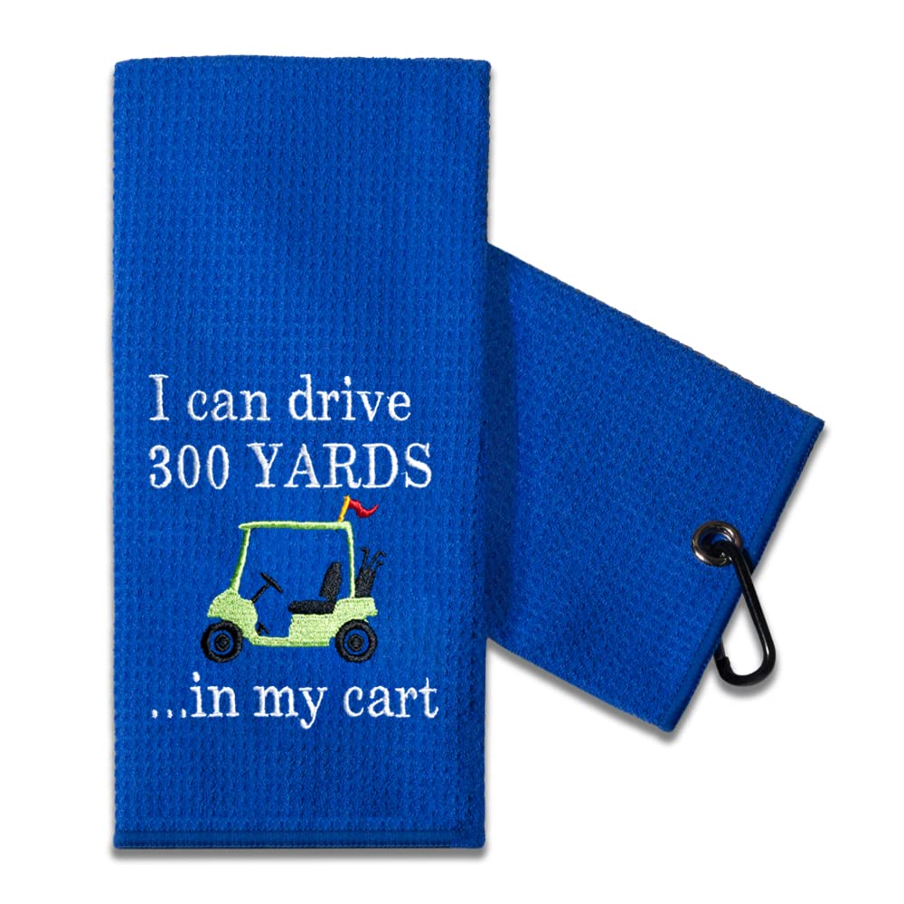 TOUNER Funny Golf Towel Gifts for Dad Men, Retirement Gifts for Men Golfer, Funny Embroidered Golf Towel for Golfing Bags with C