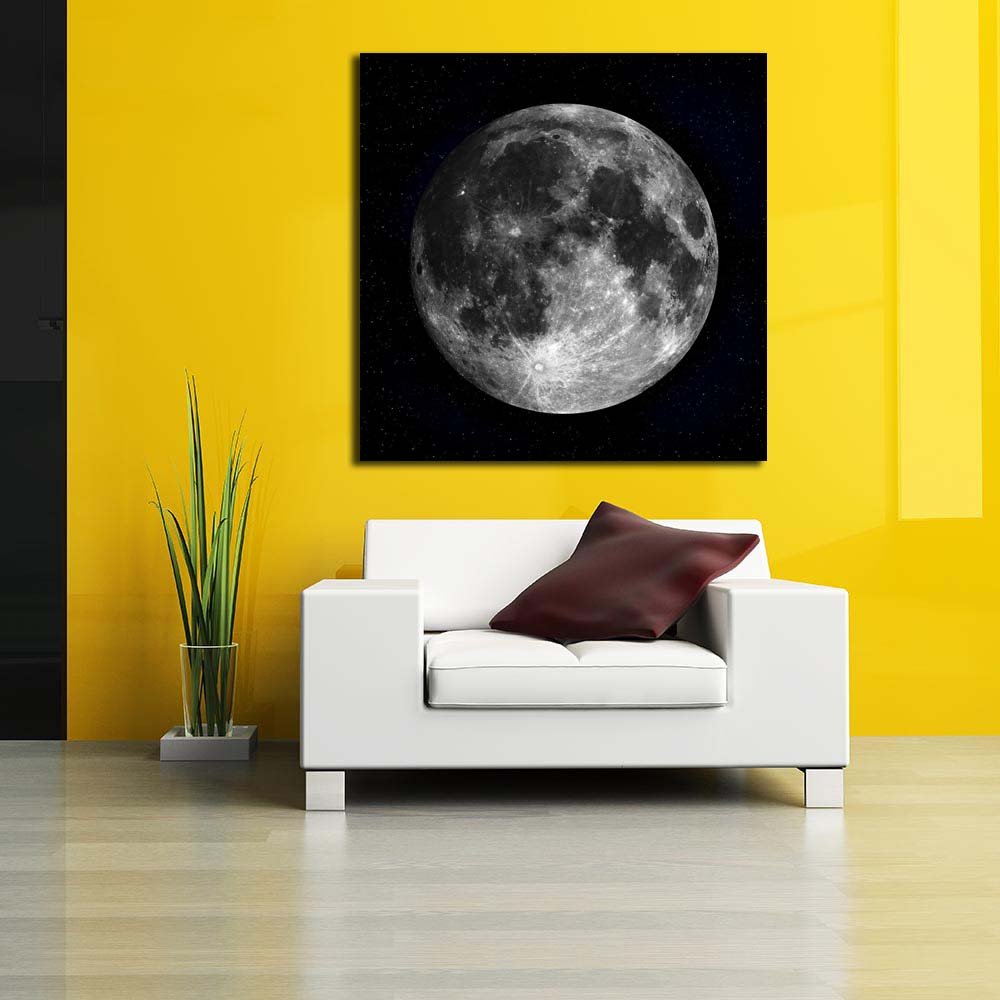 Pitaara Box Full Moon in The Night Sky | Peel & Stick Vinyl Wall Sticker for Bedroom & Living Room | 16 x 16 inch (41 x 41 cms)