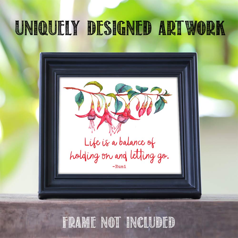 Tj Originals - Life Is A Balance Motivational Wall Decor , Inspirational Quotes Wall Art , Unframed 11X14 Wall Art Print , Zen W