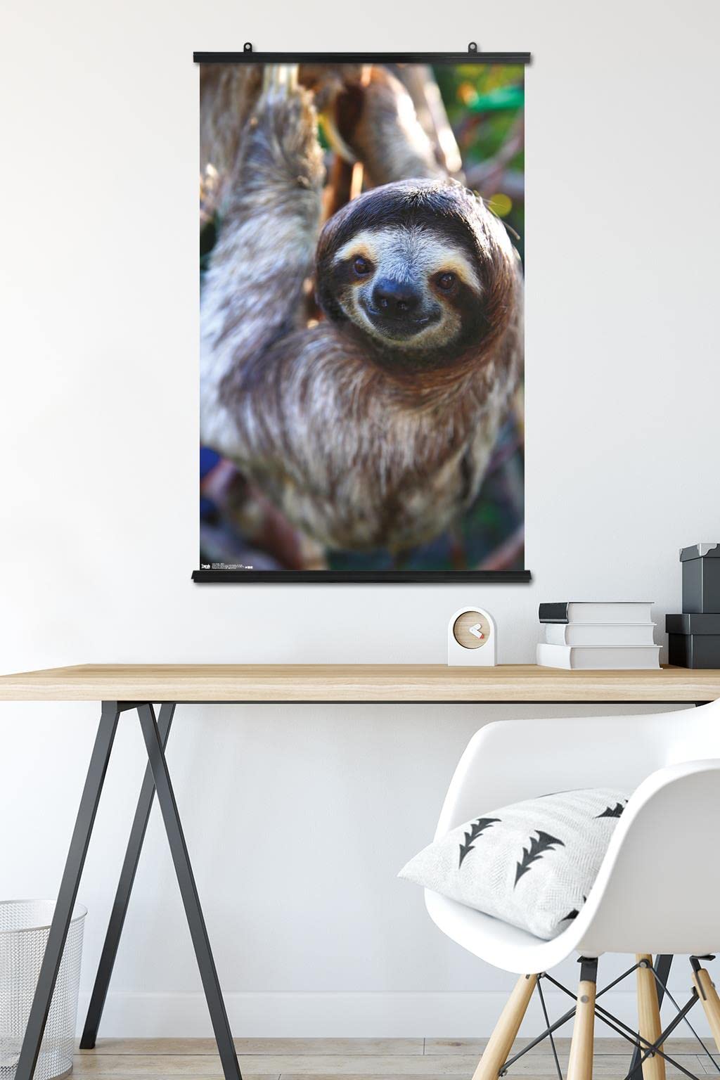 Trends International Sloth - Smile Wall Poster, 22.375'' X 34'', Premium Poster & Clip Bundle