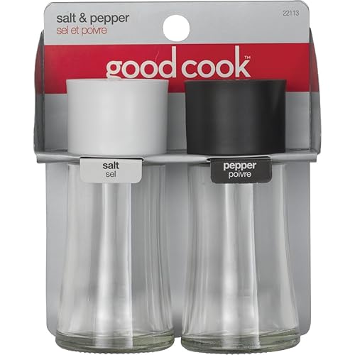 Good Cook Glass Salt and Pepper Shaker Set  2 oz  Clear