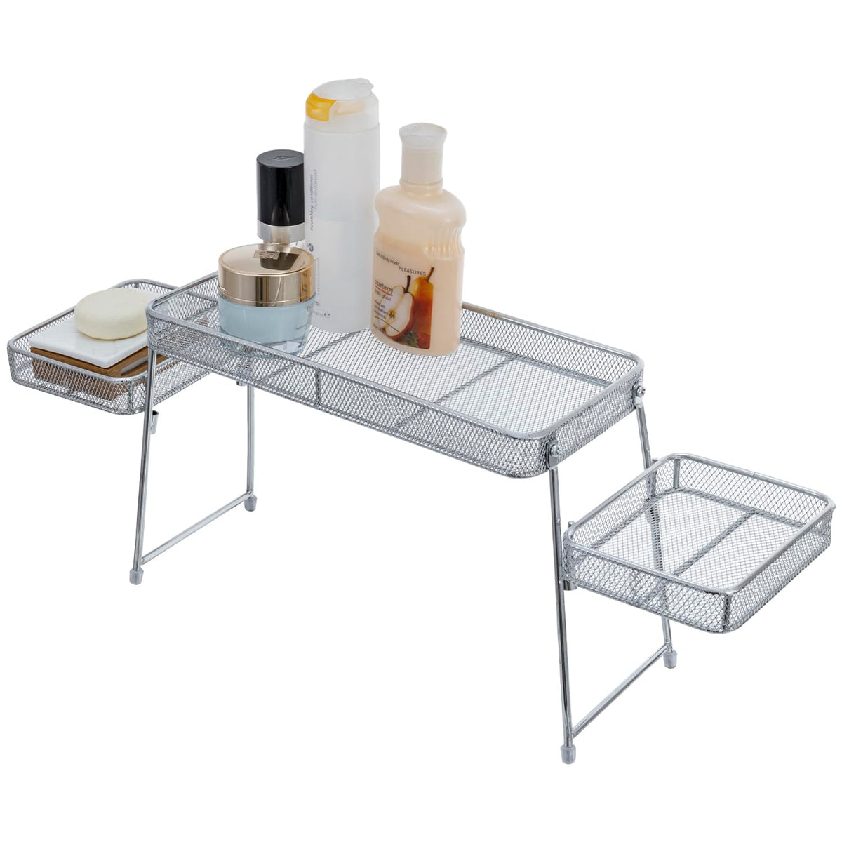 Mygift Chrome Plated Metal Over The Sink Organizer Shelf Rack, 3 Tiered Bathroom Or Kitchen Sink Storage Display Caddy