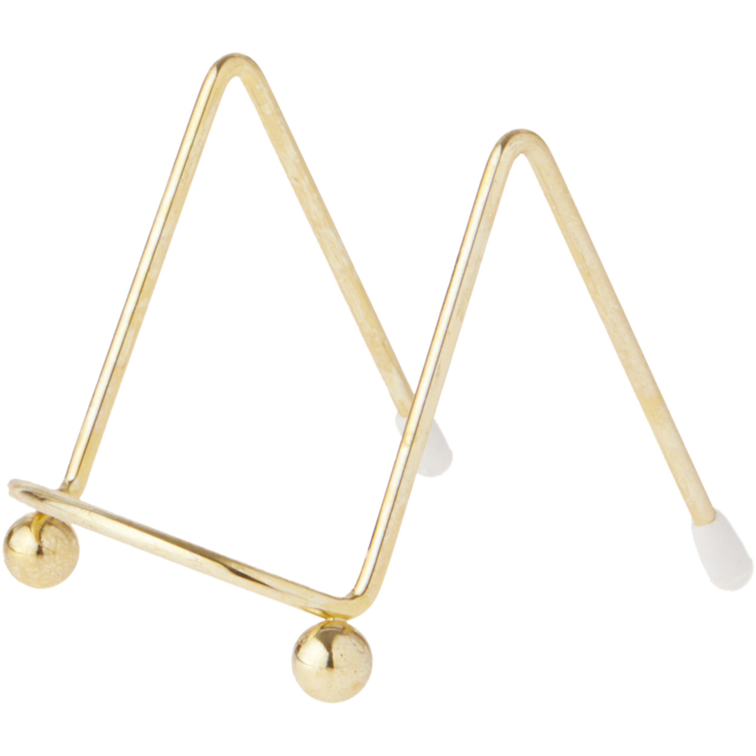 Bards Mini Brass Wire Easel for Small, Flat Items, 2 inches High x 2.5 inches Wide x 3 inches Depth, Pack of 3