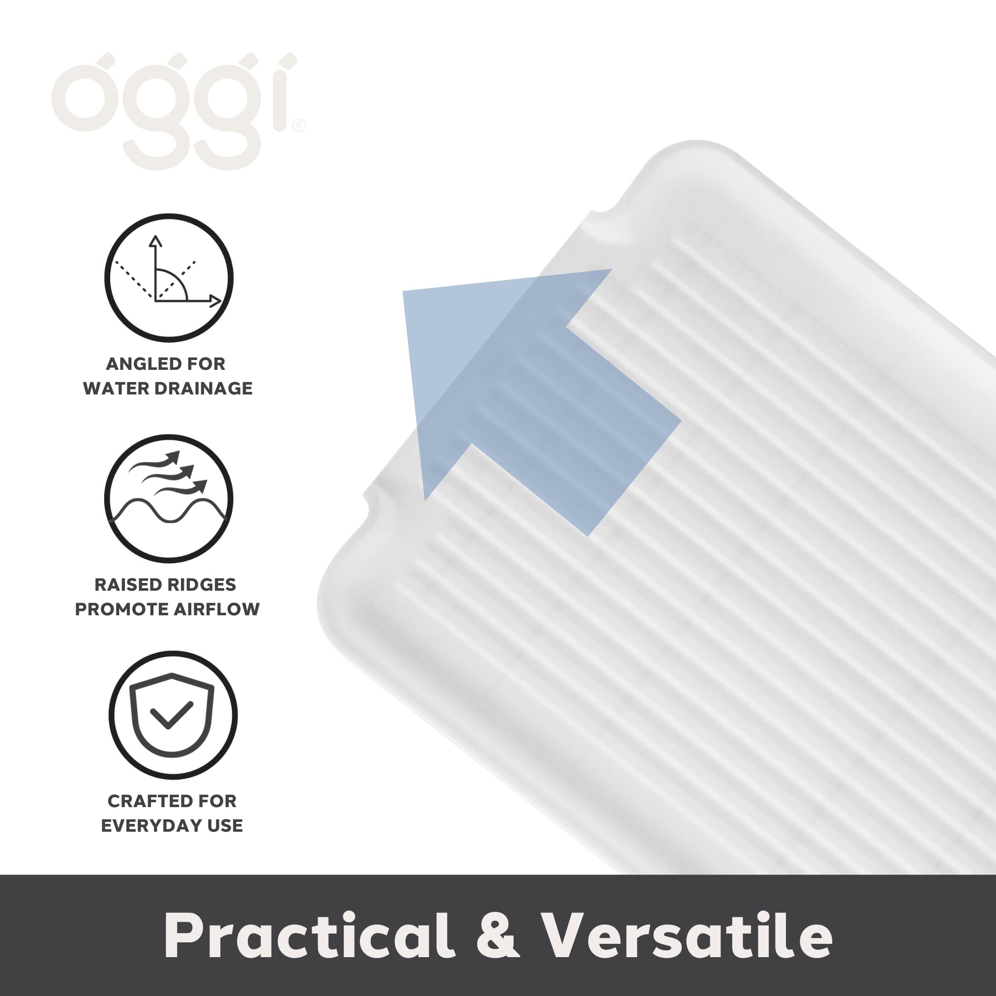 Oggi Dish Drain Board & Drying Rack Tray For Kitchen - Ideal Rigid Drainboard, Dish Drainer Tray, Dish Drain Boards For Kitchen