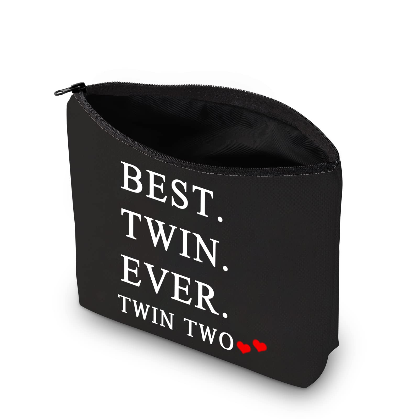 MBMSO Twin One Twin Two Gifts Best Twin Ever Gifts Makeup Bag Set of 2 Twins Gifts for Sister Cosmetic Bag(Twin One Twin Two Set