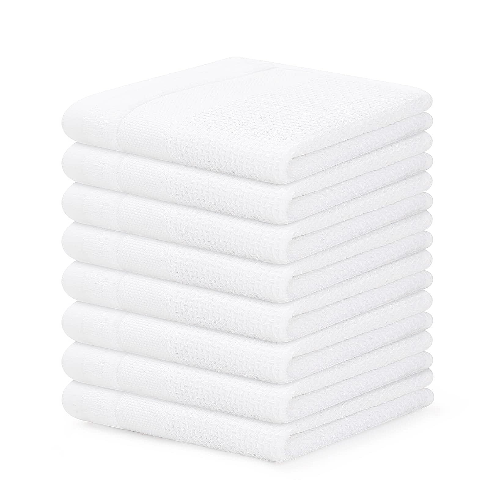 Homaxy 100% Cotton Dish Cloths, 8 Pack - 12 X 12 Inches, Waffle Weave Super Soft And Absorbent Dish Towels Quick Drying Dishclot