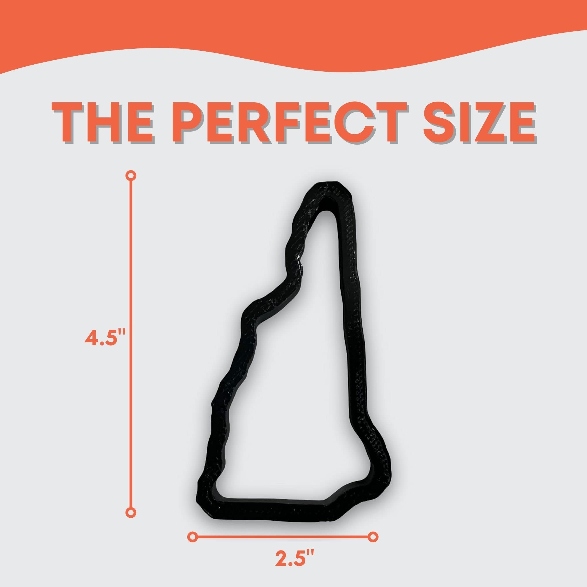 New Hampshire State Cookie Cutter With Easy To Push Design (4 Inch)