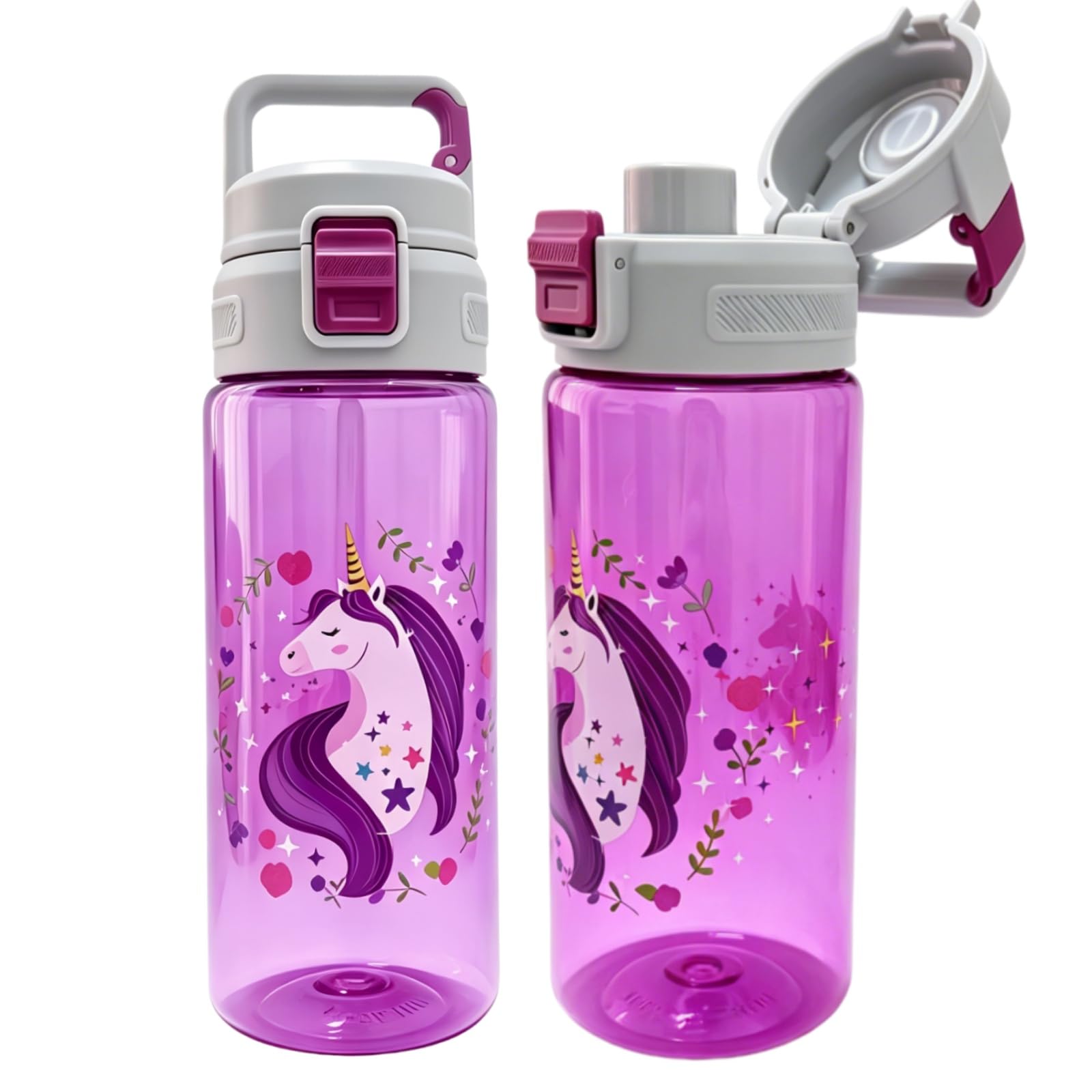 Qgezaul 22oz Sturdy and Dropresistant Kids Water Bottle, Large Capacity