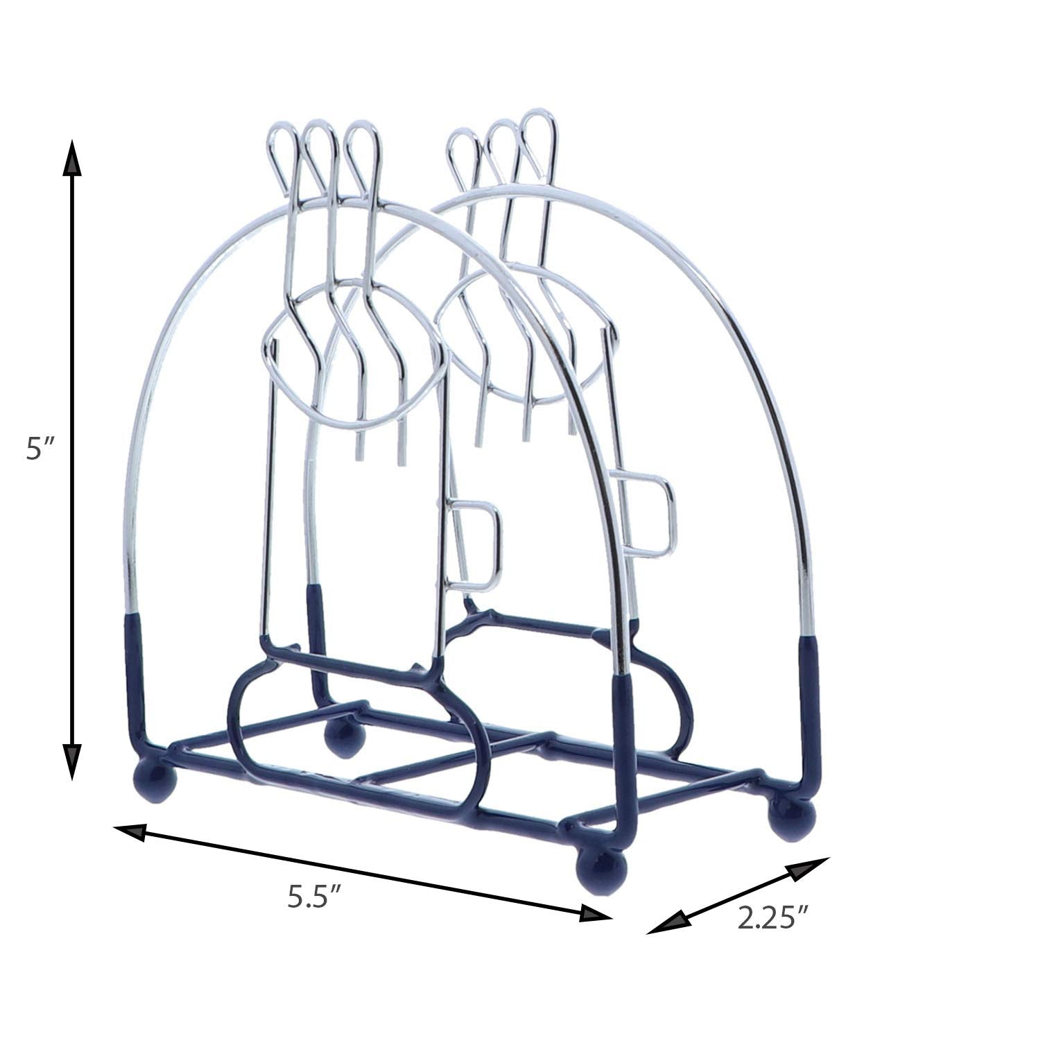 Wire Napkin Holder With Coffee Cup And Stainless Steel Salt And Pepper Shaker - Blue