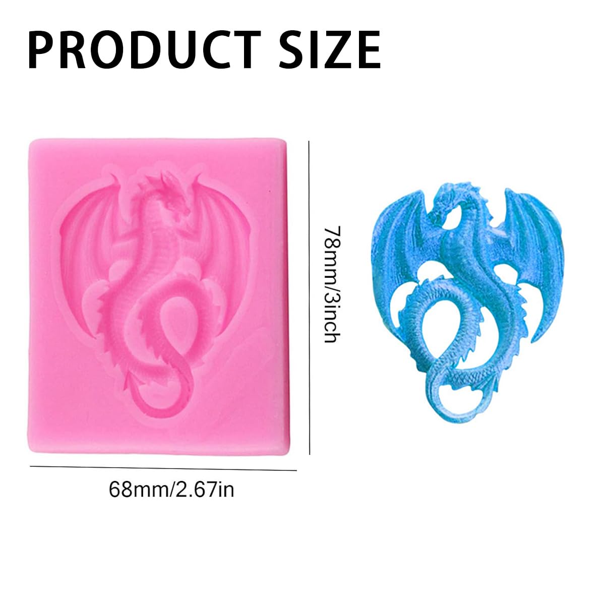 6 Pieces Flying Dragon Silicone Mold Cute Dragon Fondant Mold Animal Dragon Chocolate Mold Baking Mould Tool For Cake Decorating