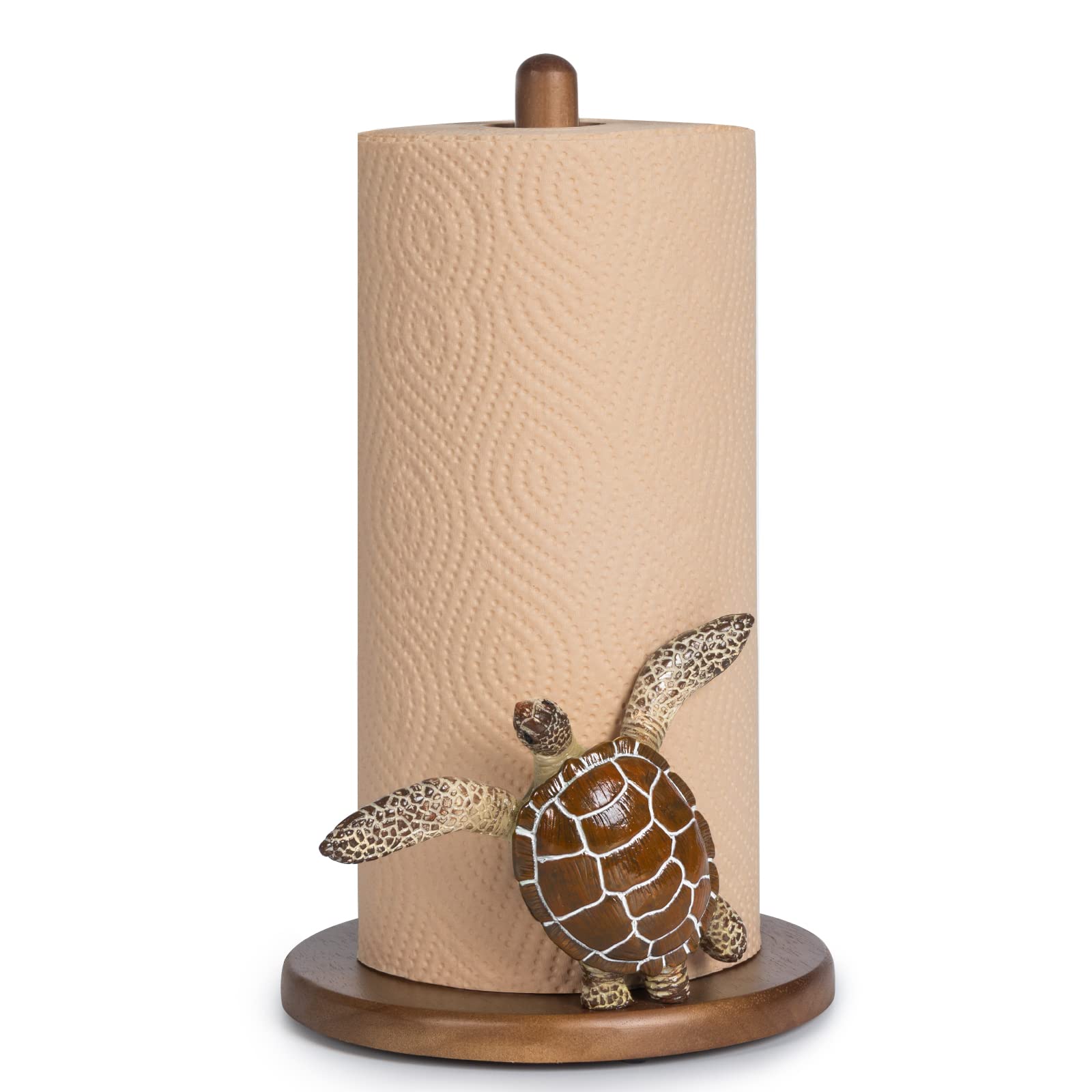 Turtle Paper Towel Holder - Decorative Paper Towel Holders Wooden Cute Decor Sea Turtle Gifts for Women Wood Kitchen Countertop 