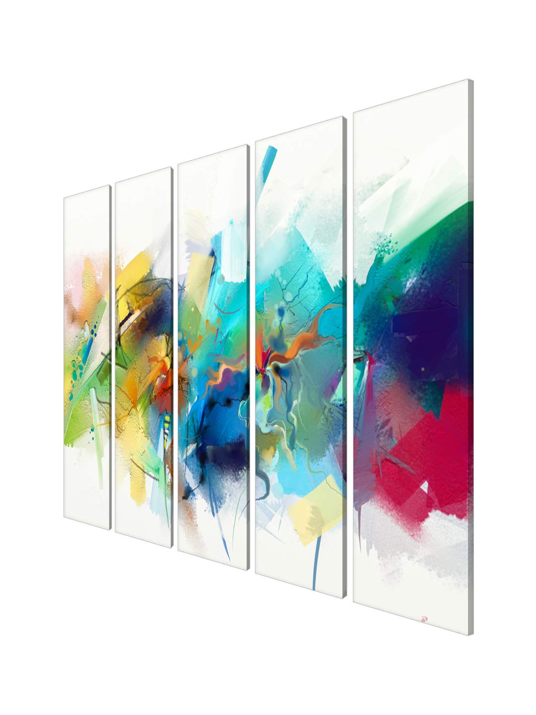 999Store Abstract Mdf Art Panels (Mdf/Vinay_30X51 Inch_Blue) 5Frames0391