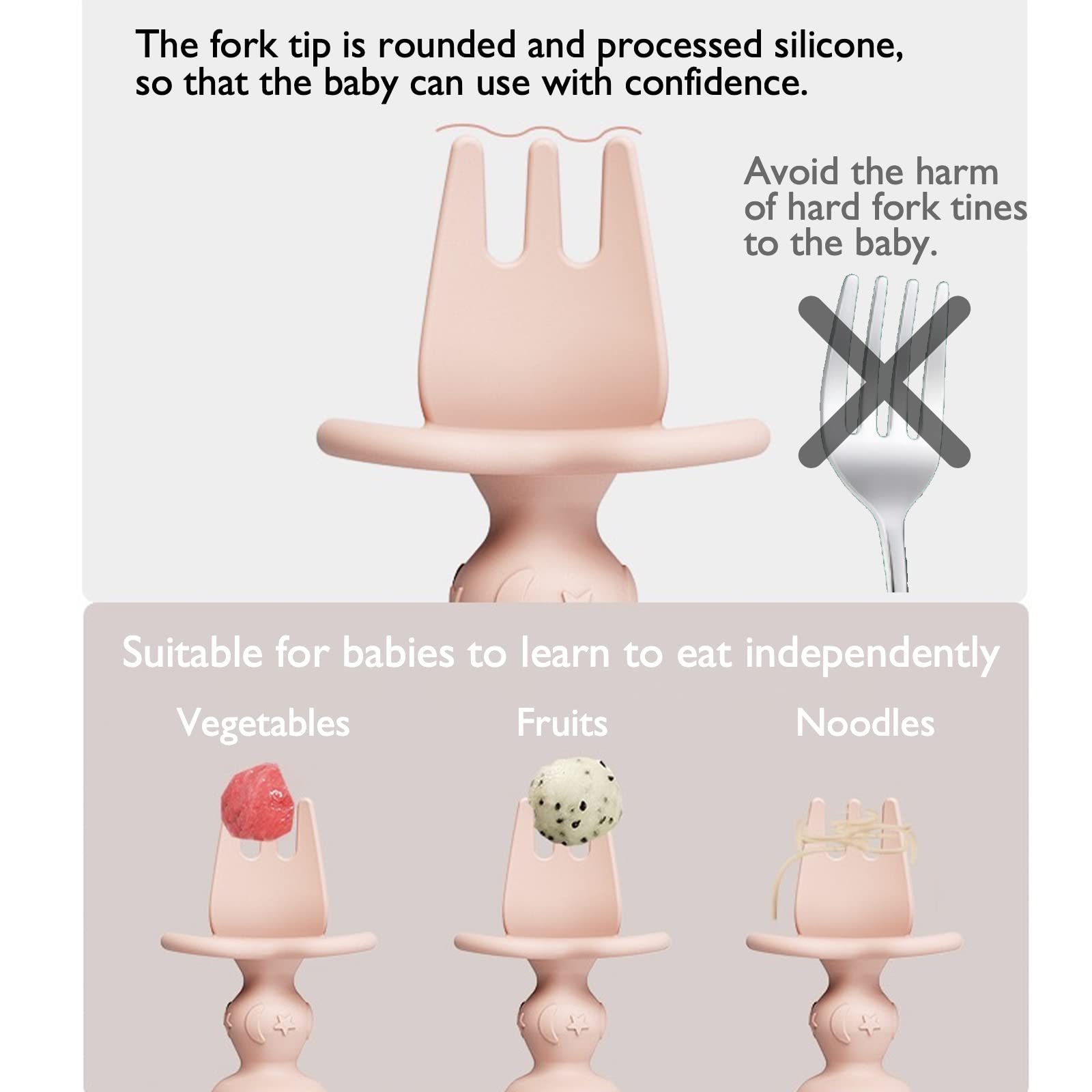 12 Pack Baby Utensils, Silicone Baby Spoons Self Feeding And Baby Forks, Toddler Utensils For Baby Led Weaning, Chewable Utensil