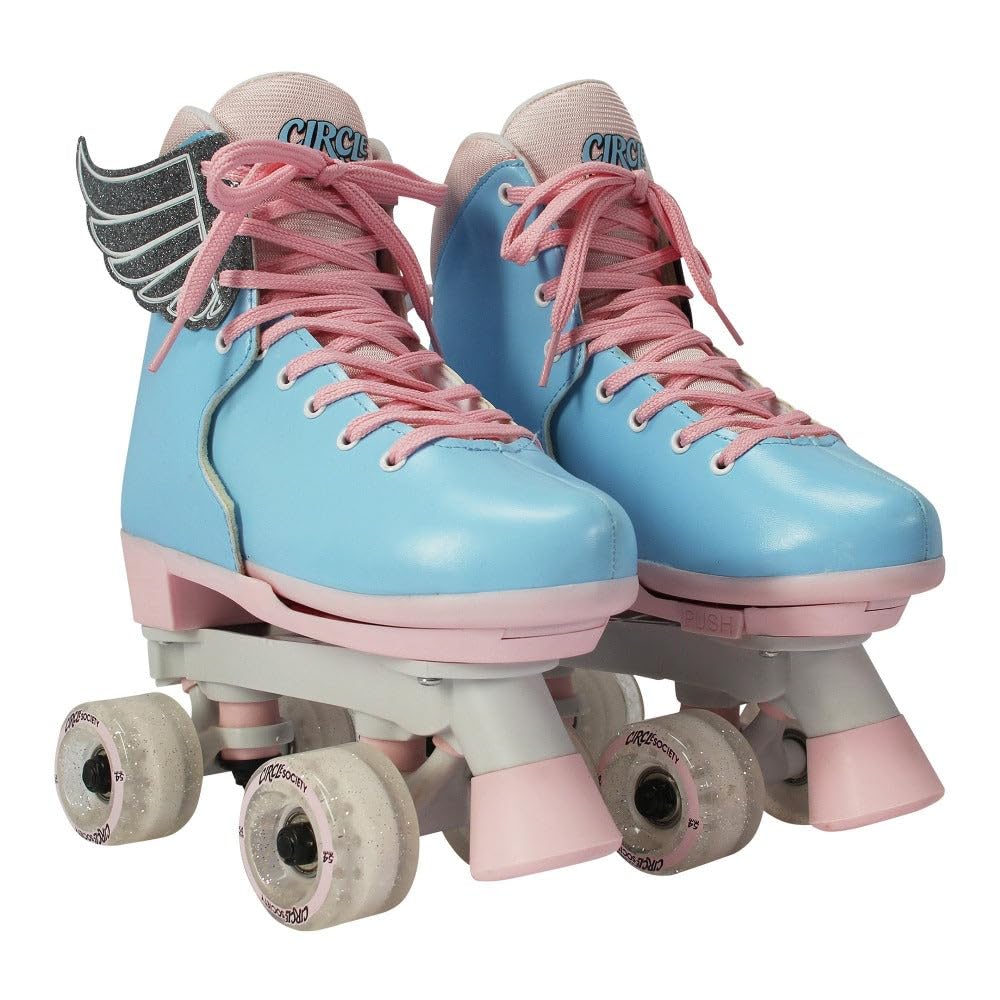 Circle Society Classic Adjustable Childrens Roller Skates, 3-7 Us Girls, Classic Cotton Candy