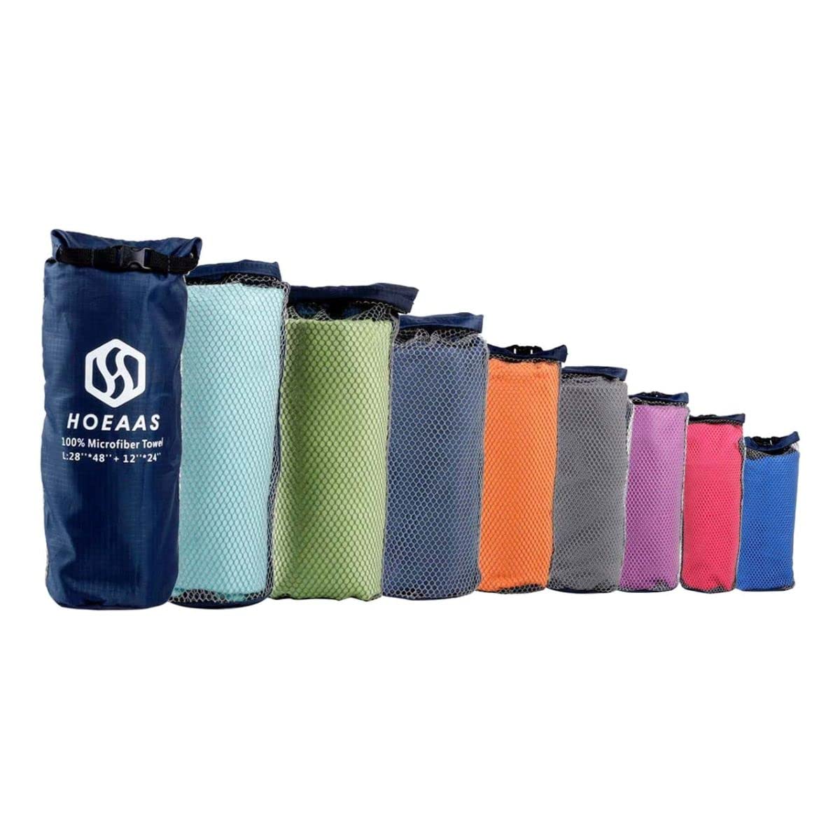 Hoeaas 2 Pack Microfiber Travel Towel, Quick Dry Towel Gym Towels Beach Towel Super Absorbent Compact Lightweight Camping Towel