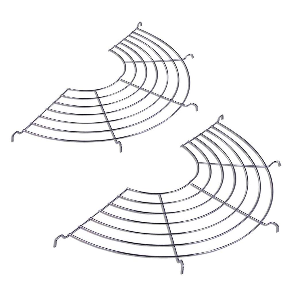 Stainless-Steel Semi-Circular Oil Drain Rack - 2Pcs Home Baking Cooking Oil Drip Filter For Tempura, Fried Food (34Cm)