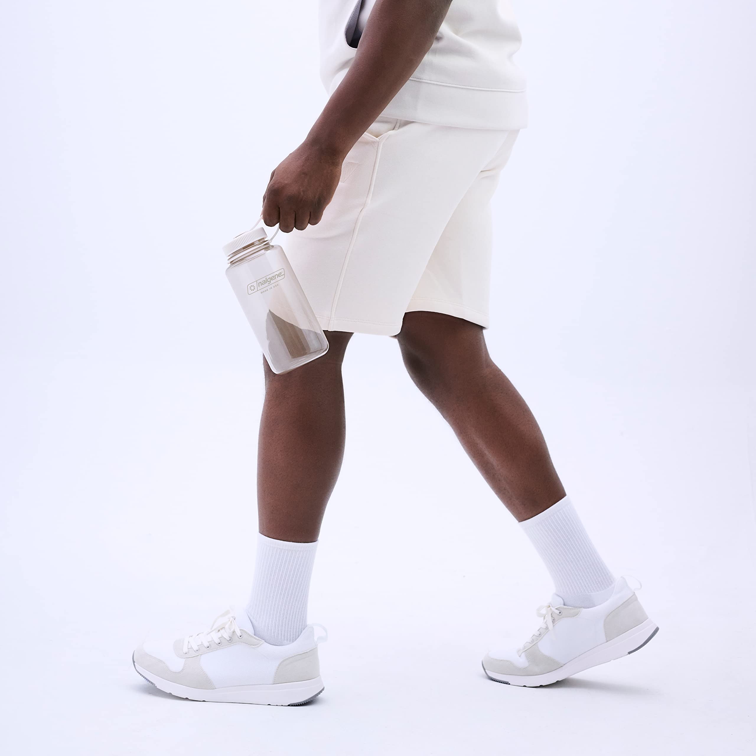 Nalgene Water Bottle Monochrome Collection - BPA Free Water Bottle Made from Recycled Materials - Reusable Water Bottle for Backpacking  Hiking  Gym - Shatterproof Water Bottle - 32 oz - Cotton