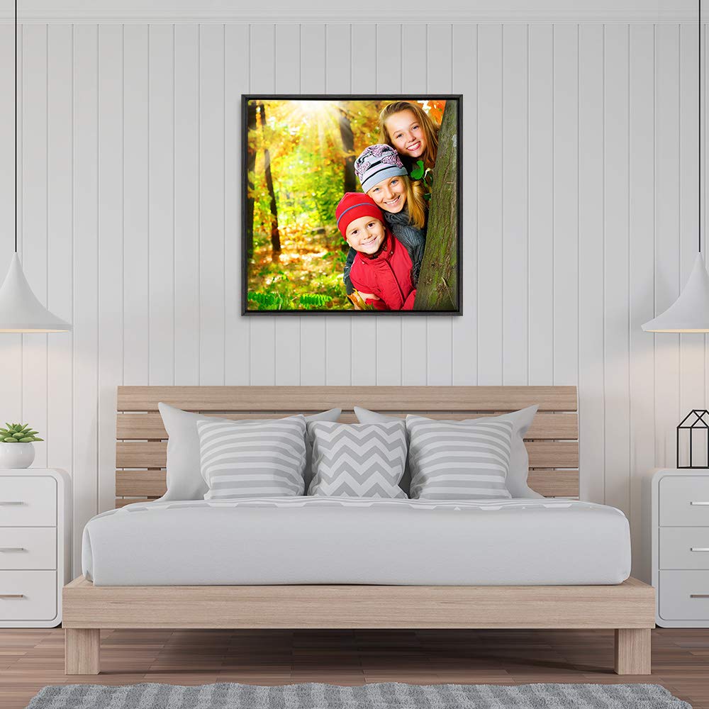 Wall26 Framed Custom Canvas Wall Art For Living Room, Bedroom Canvas Prints For Home Decoration Ready To Hang - 16''X16'', Black