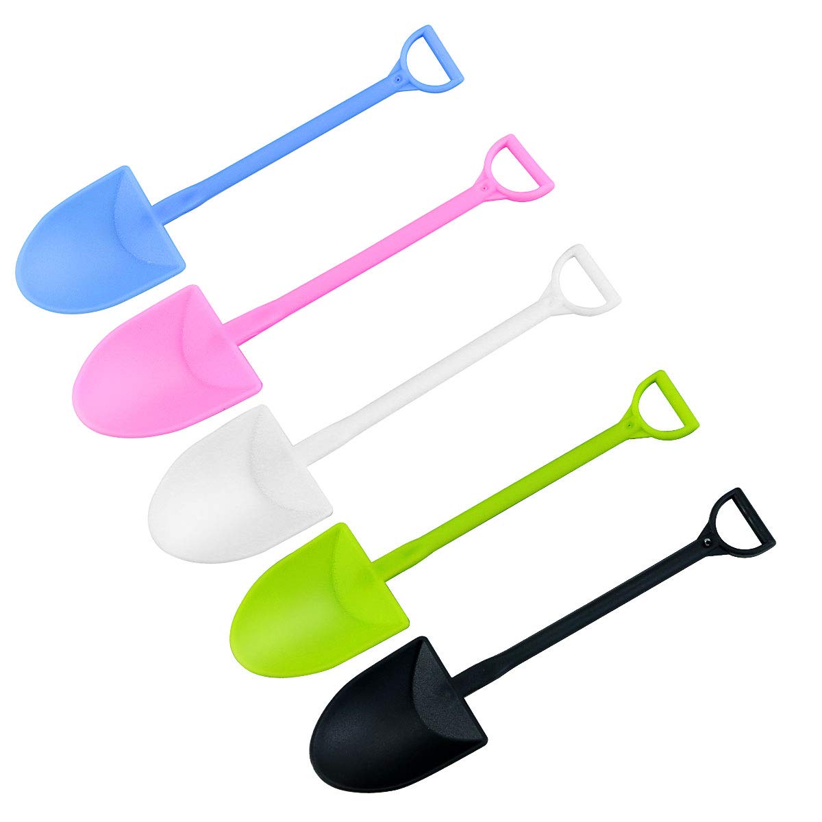 Newbested 100 Pcs Colorful Mini Shovel Shape Spoons,Disposable Plastic Ice Cream Dessert Pudding Yogurt Sugar Shovel Spoon(4.8 I