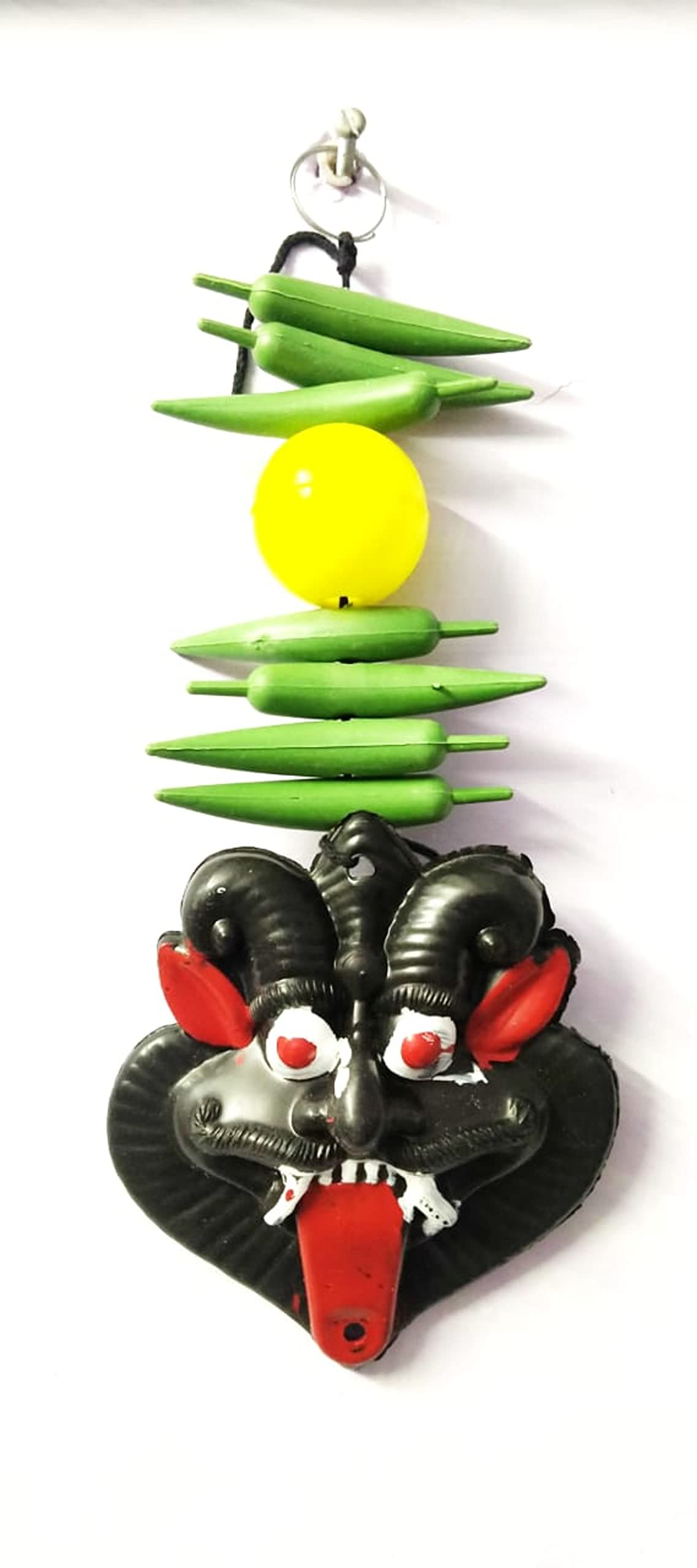 Dravy Handicrafts Nimbu Mrichi Nazar Battu Evil Eye Protector Nazar Suraksha Kavach For Home, Office & Shop, Car (Size- 10X4 Inc