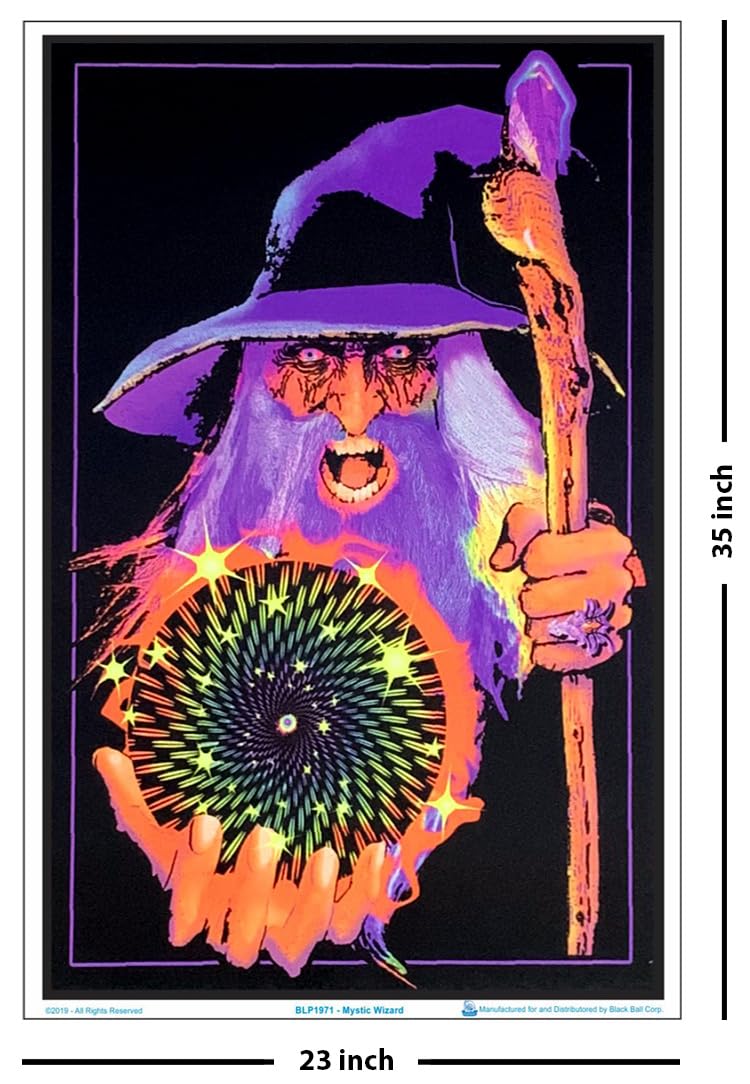 Mystic Wizard - Flocked Blacklight Poster - 23'' X 35''
