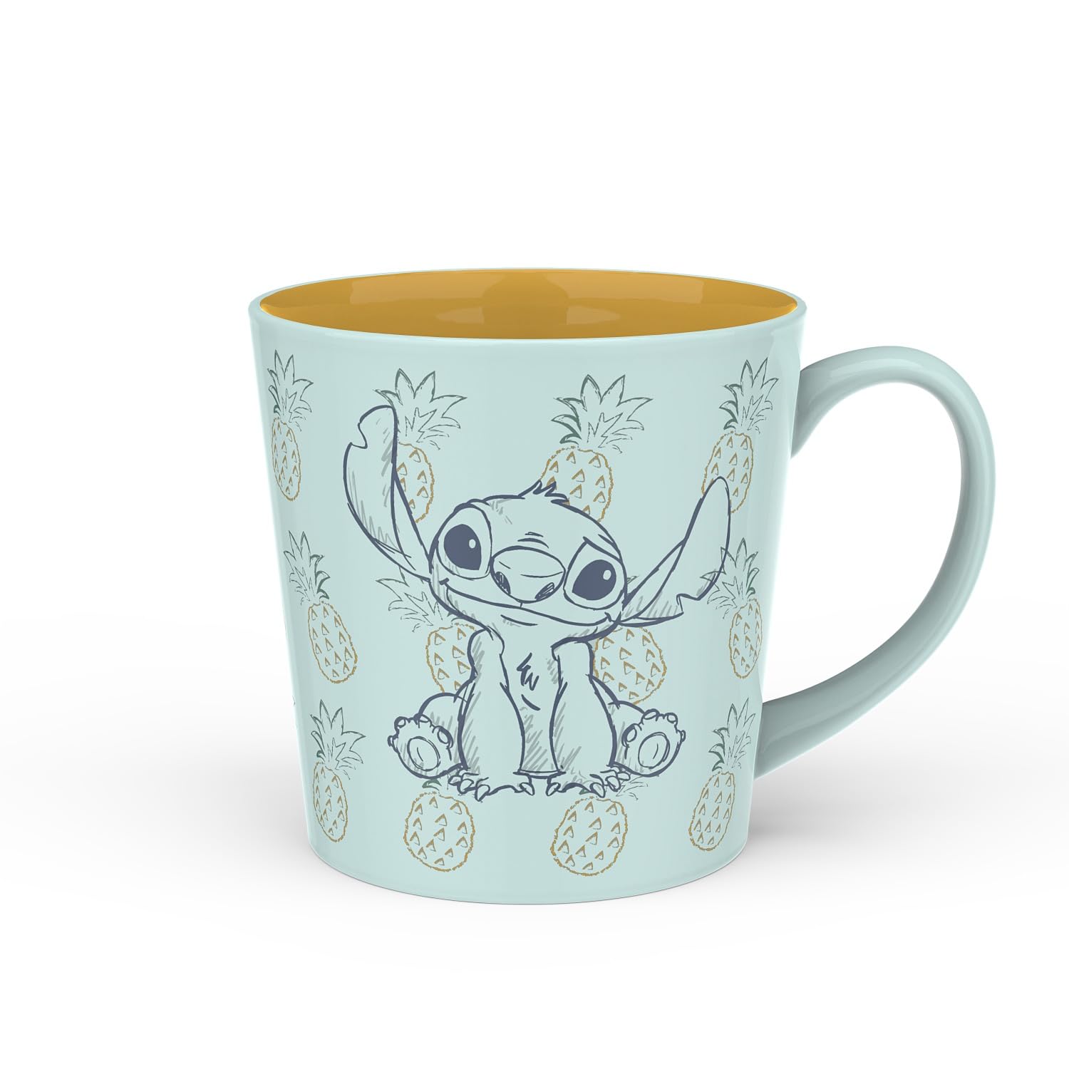 Zak Designs Disney Ceramic Coffee Mug For Hot Drinks At Home, Collectible Keepsake (15 Oz, Stitch)