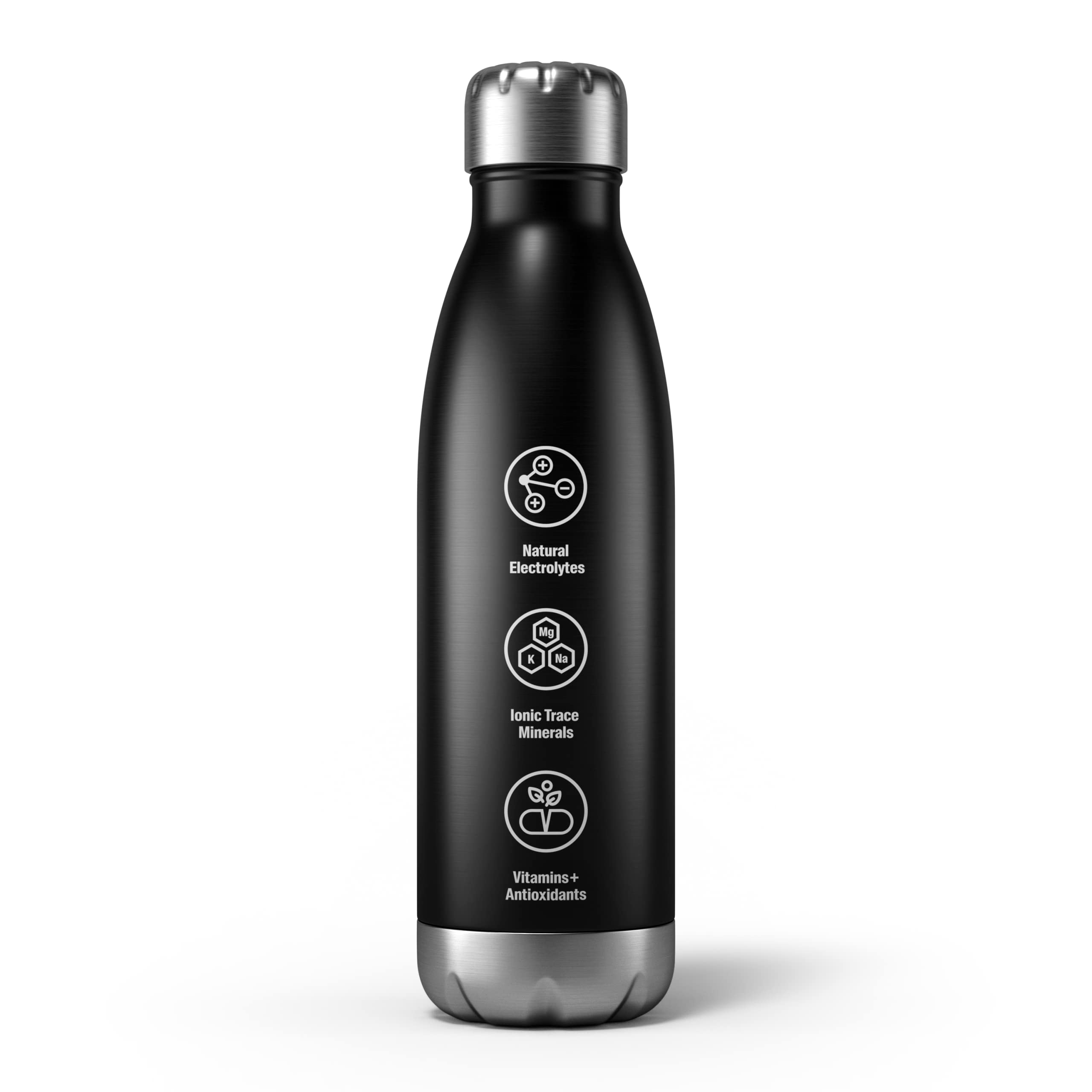 Halo Hydration Aluminum Bottle - 500Ml, Matte Black, Double-Walled, Stainless Steel With Copper Insulating, Vacuum Bottle. Leak