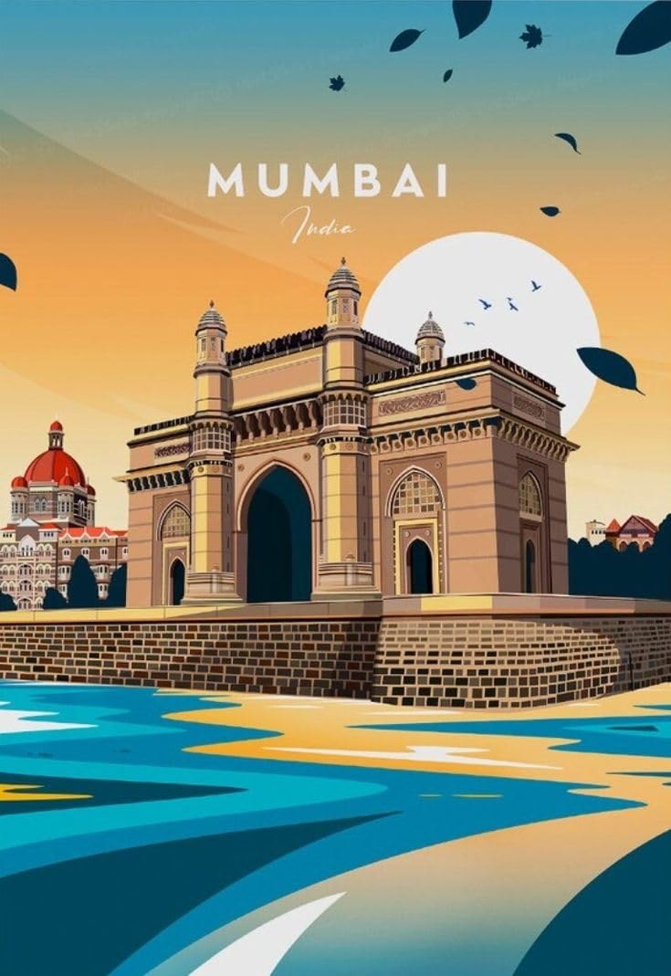 Corona card Technology Wall Art Of Mumbai Architecture City Cultural, Historical and Most Popular Place Posters Set 6 (A4 Size)