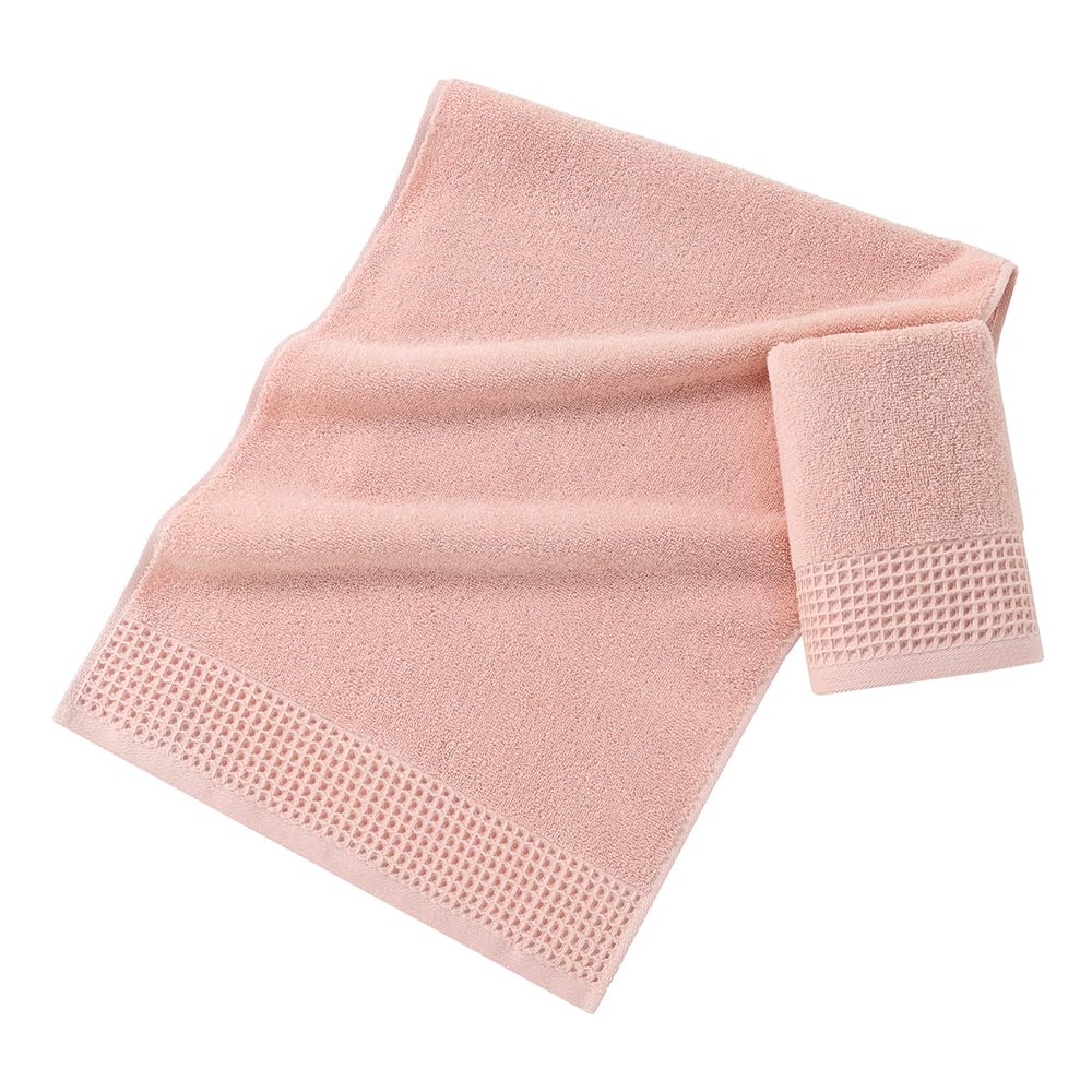 Sense Gnosis Pink Hand Towels Set Of 2 Soft 100% Cotton Waffle Pattern Decorative Highly Absorbent Hotel Bathroom Hand Towel 13X