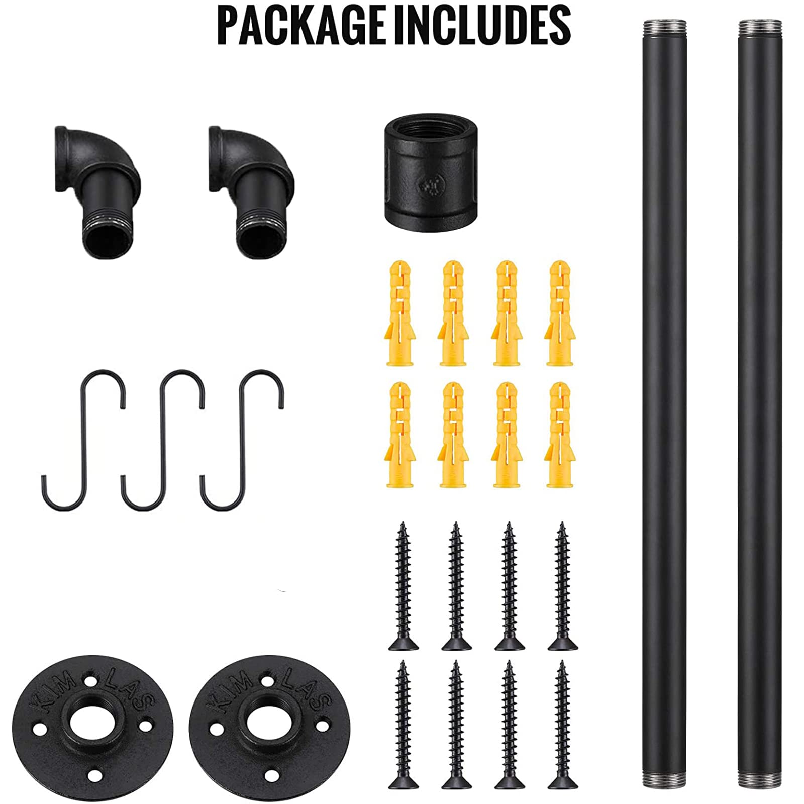 24 Inch Industrial Pipe Towel Bar  Elibbren Bathroom Hardware Towel Bar Accessory  DIY Wall Mount Bath Towel Rack Holder  1 Pack