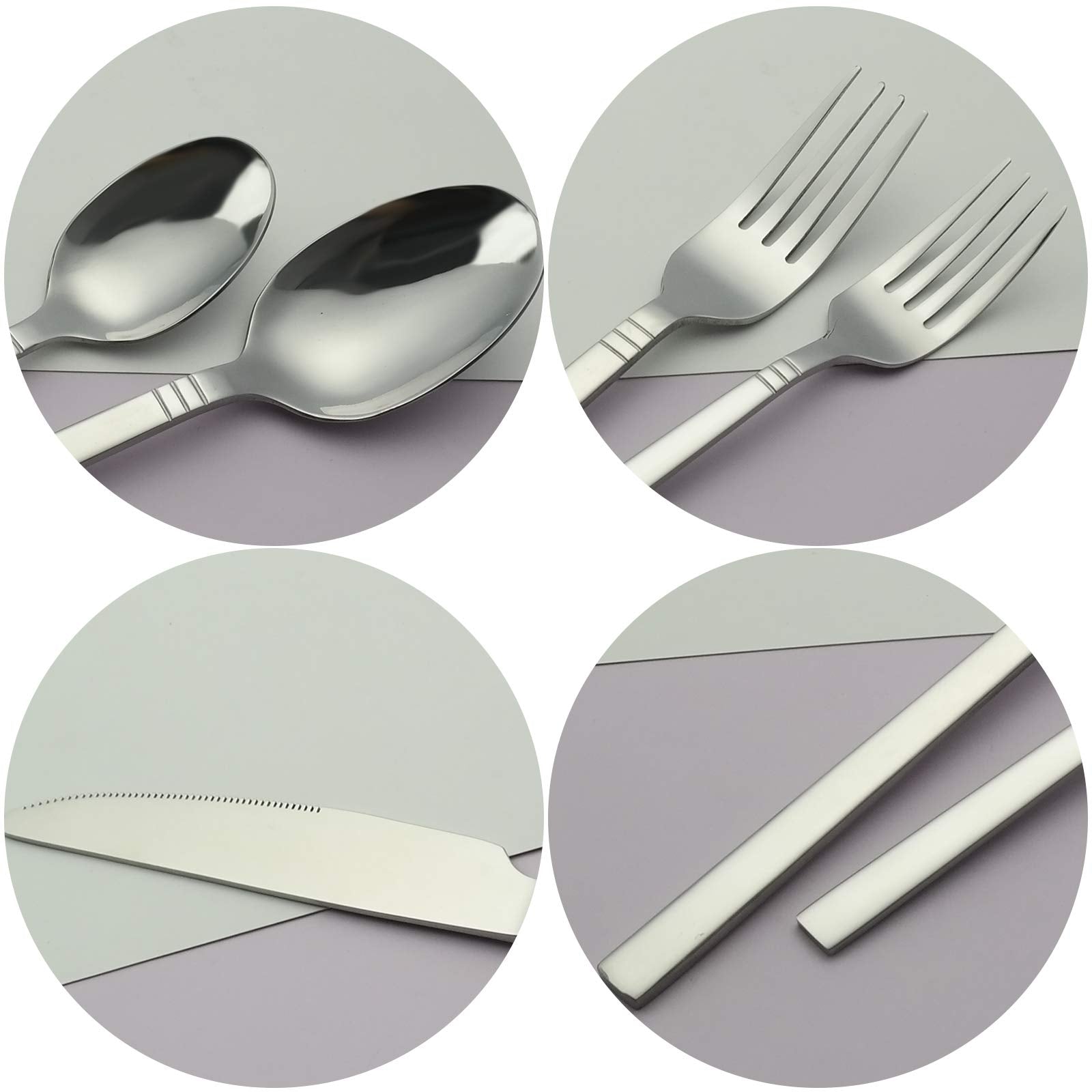 Morcte 80-Piece Stainless Steel Flatware, Service For 16