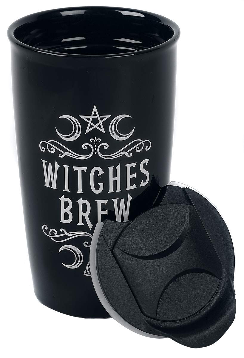 Alchemy Gothic The Vault Crescent Witches Brew Double Walled Ceramic Coffee Mug