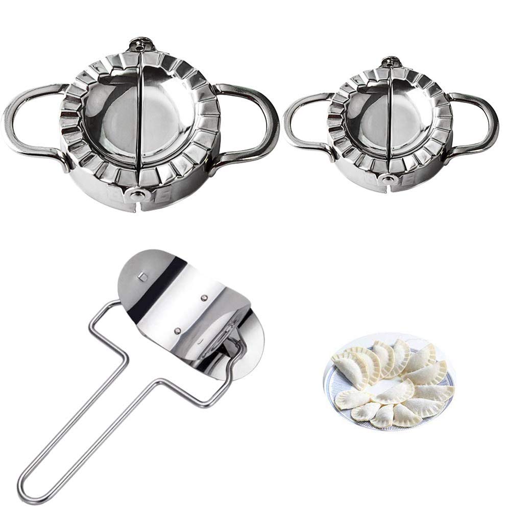 Wetest Stainless Steel Dumplings Maker, 1 Dumpling Skin Maker 2 Dumpling Molds