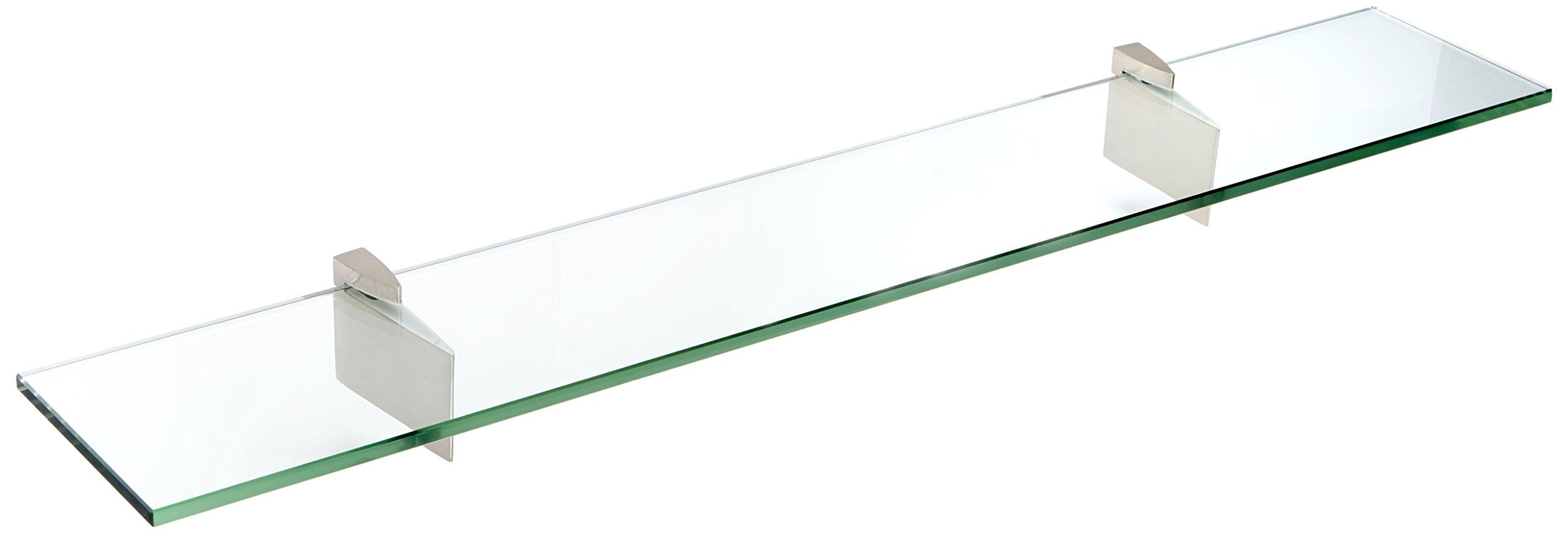 Spancraft Glass R-12x48-Brushed Steel Raven Glass Shelf, Brushed Steel, 12 x 48