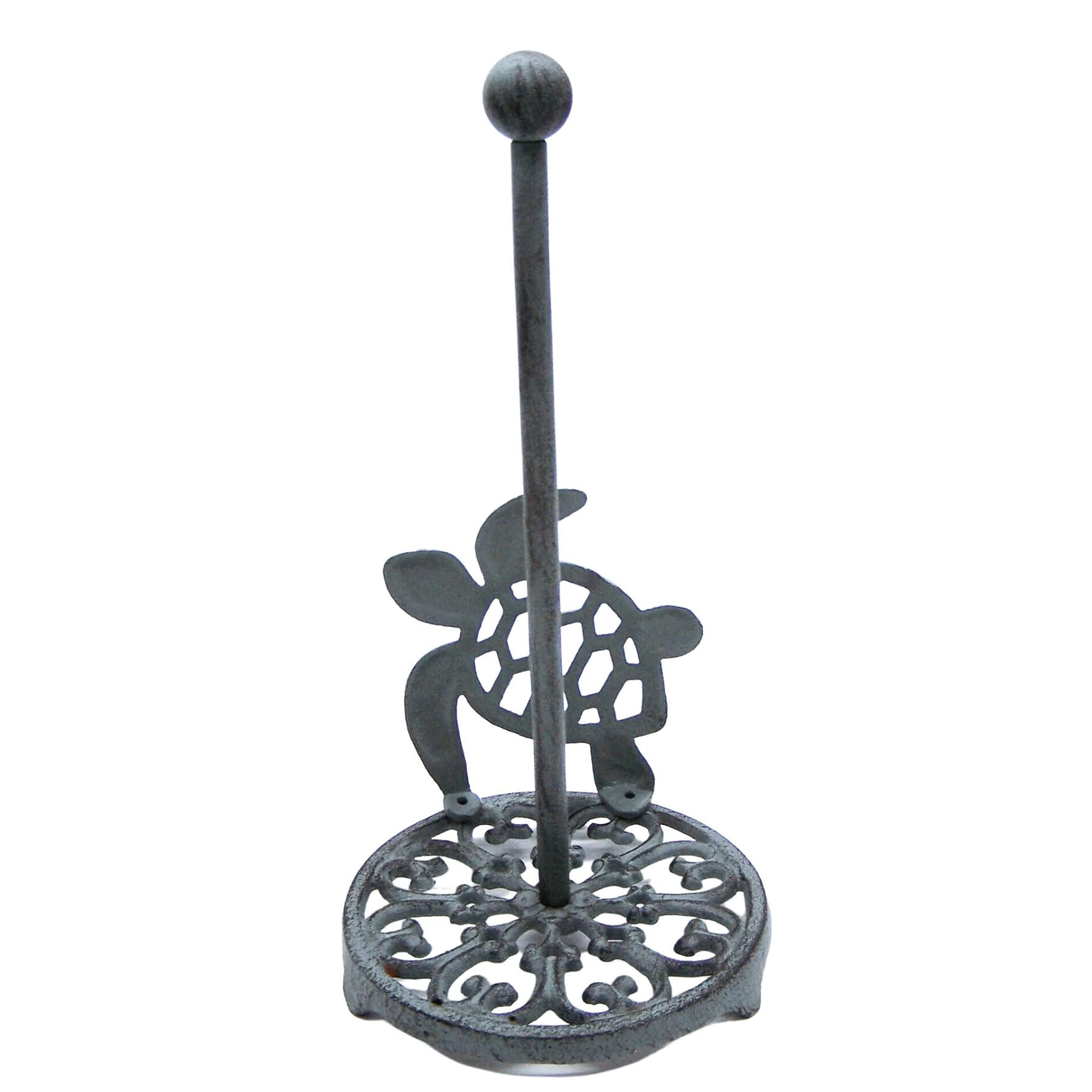 Sea Turtle Paper Towel Holder, Nautical Kitchen Accessories, Freestanding Countertop Organization, 13 Inches
