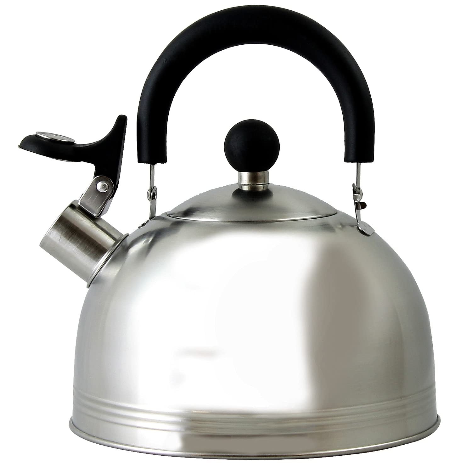 Mr. Coffee Carterton Stainless Steel Whistling Tea Kettle  1.5-Quart  Mirror Polish