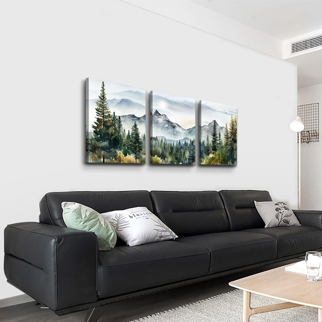 Mhartk66 3 Piece Framed Canvas Art Prints Wall Art For Living Room Modern Wall Decor For Bedroom Office Decor Abstract Mountain