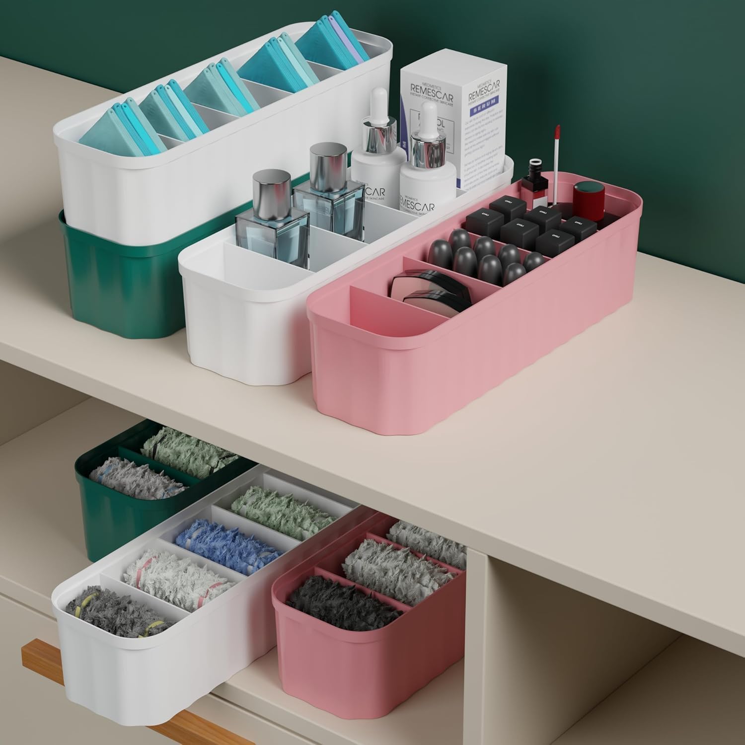 Royal Brothers Drawer Organizers For Underwear, Socks, Bras, Ties, Undergarments, And Scarves - Closet Storage Dividers For Hous