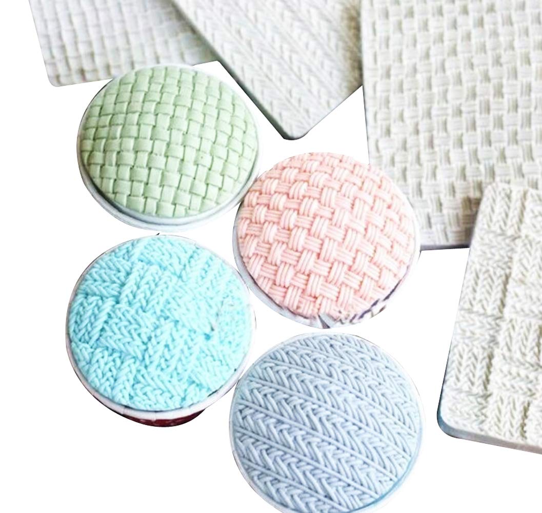 Fondant Impression Mat, Sweater Texture Design Silicone Cake Decorating Supplies For Cupcake Wedding Cake Decoration