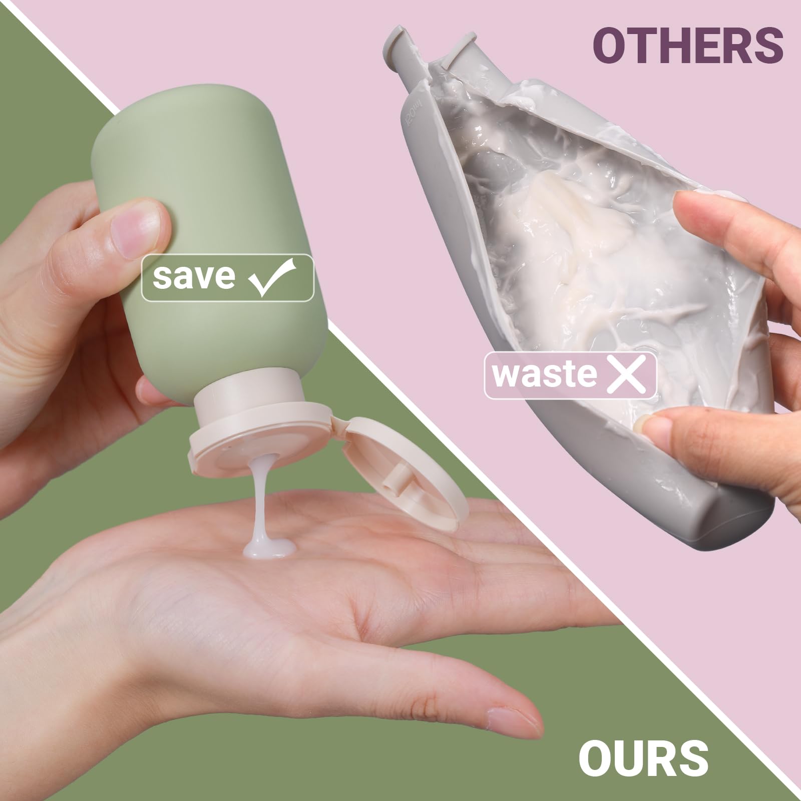 Asevat 3.4 Oz Travel Bottles For Toiletries, Leak Proof Squeeze Bottles Refillable, Plastic Bottles With Caps For Shampoo, Lotio