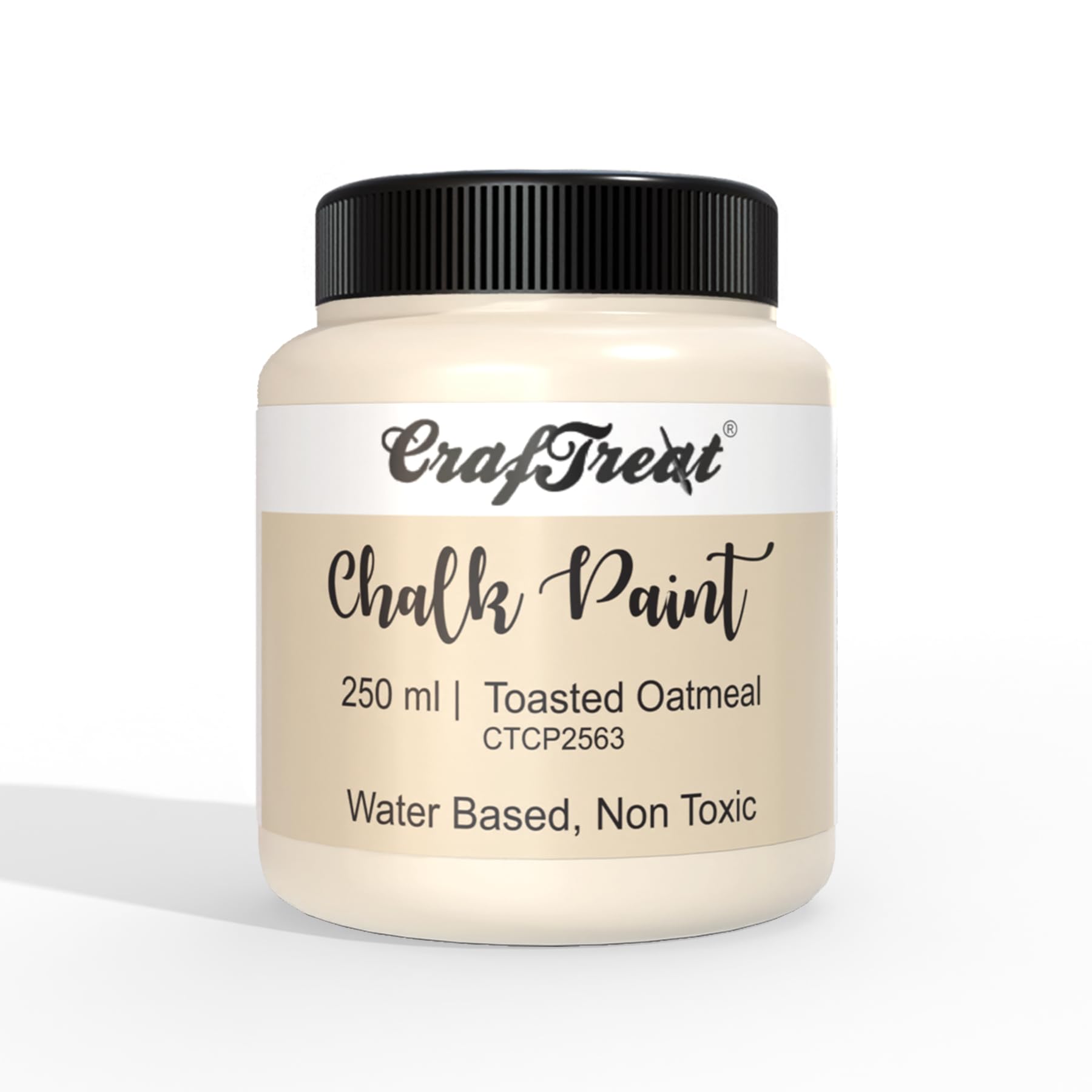Craftreat Toasted Oatmeal 250 Ml - Chalk Paint For Wood Furniture, Wall, Home Decor, Glass, Diy Craft - Matte Acrylic Multi Surf