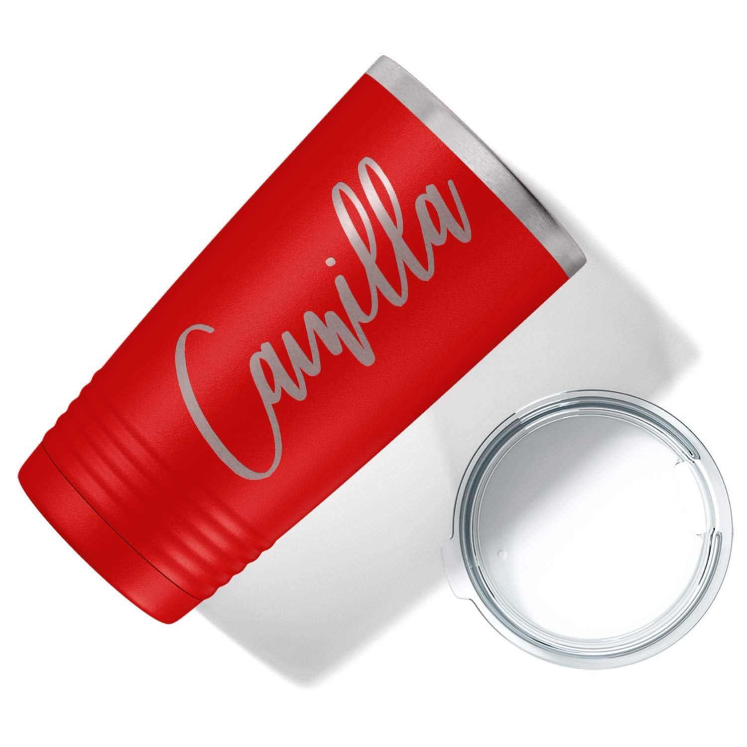 Personalized Tumblers 20 Oz With Lid Your Name Laser Engraved On Red Matte Customized Cup Gift Stainless Steel Vacuum Insulated