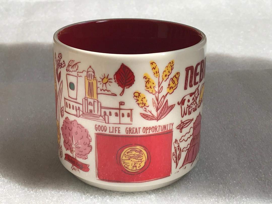 Starbucks Nebraska Been There Series Across The Globe Collection Ceramic Coffee Mug, 14 Fl Oz