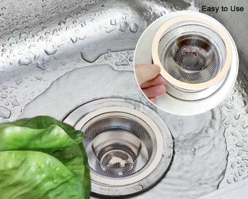 20Pcs Stainless Steel Slop Basket Filter Trap, 2.75'' & 4.41'' Bathroom Sink Drain Strainer Mesh, Mesh Drain Cover Drain Sink Sc