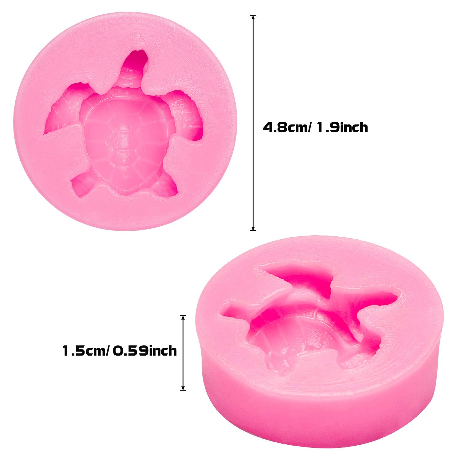 4 Pieces Turtle Chocolate Mold Sea Turtle Silicone Mold Fondant Candy Mold Chocolate Making Mold Baking Mould Tool For Cake Deco