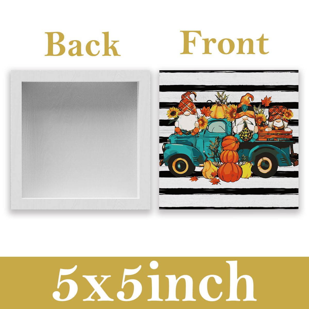 Rustic Fall Gnomes Truck Pumpkin Sign Fall Decorations for Home Office Indoor Fall Desk Decor for Bathroom Bedroom Autumn Thansg