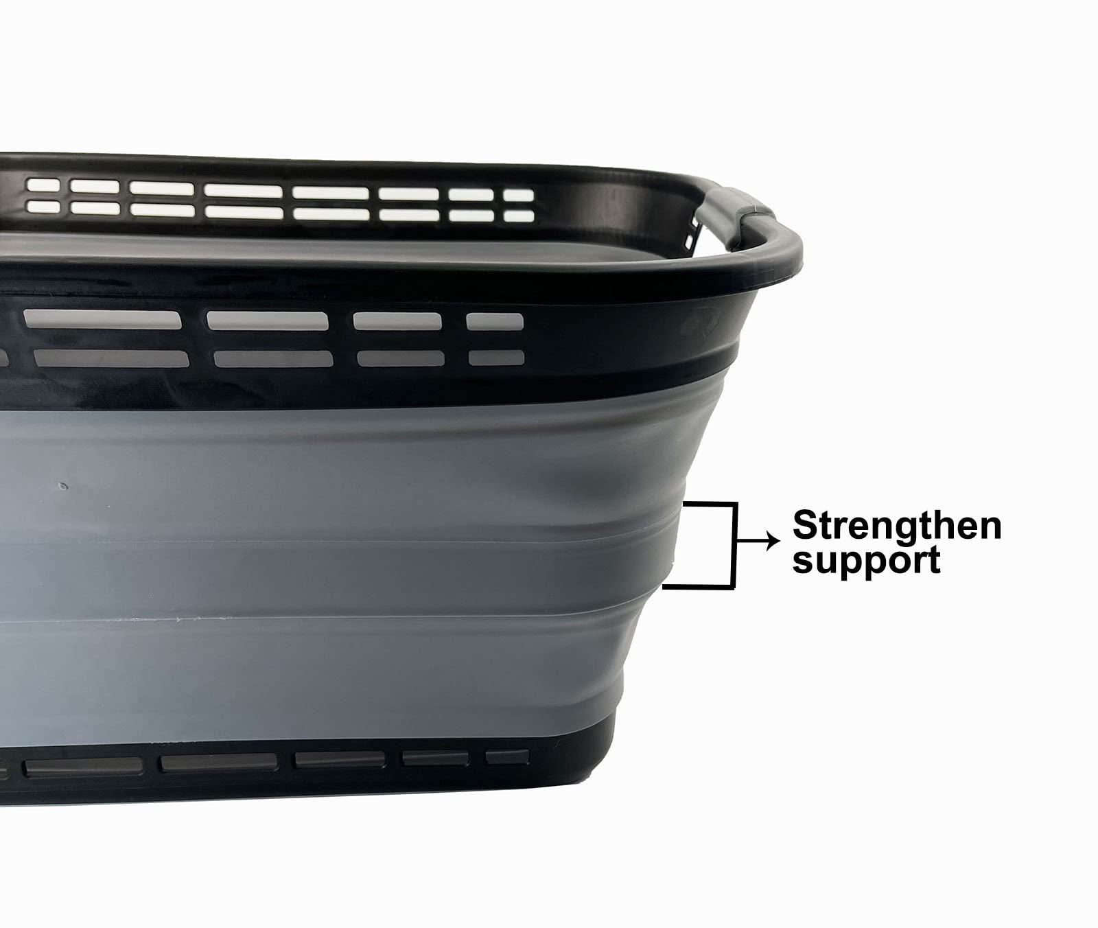 Sammart 42L (11 Galloons) Collapsible Plastic Laundry Basket - Foldable Pop Up Storage Container/Organizer - Portable Washing Tu