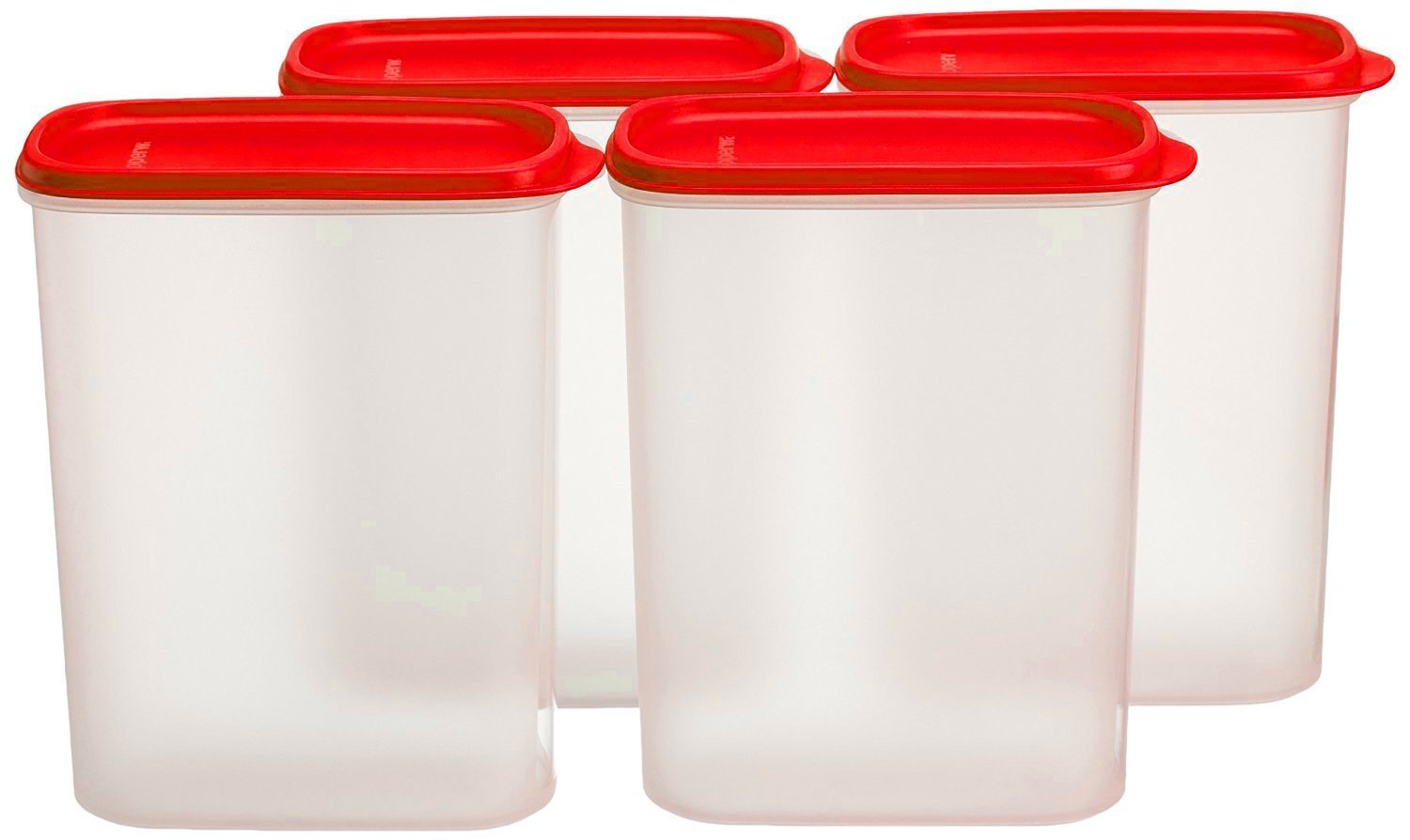 Tupperware Plastic Tupin Smart Saver Storage Containers (2.3 L, Red)  Set Of 4