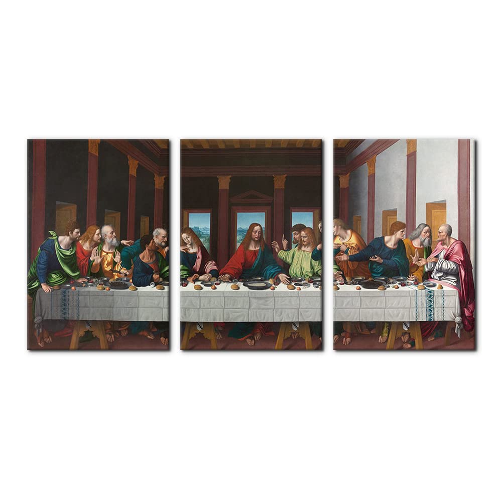 The Last Supper Painting Prints On Canvas Last Supper Wall Art Decor For Living Room Modern 3 Panels Jesus Pictures Posters Gicl